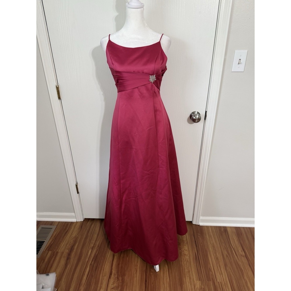 A-Line Pink Beaded Star Bling Prom Formal Dress Small Vintage 90s Y2K Homecoming